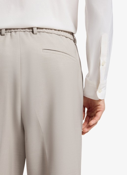 BOSS Relaxed fit broek van scheerwol - detail 5 beige