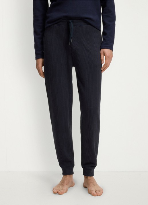 BOSS Ribgebreide tapered fit joggingbroek