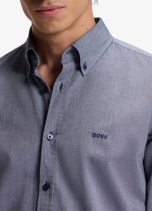 BOSS Rickert regular fit overhemd van  katoen - detail 7 indigo