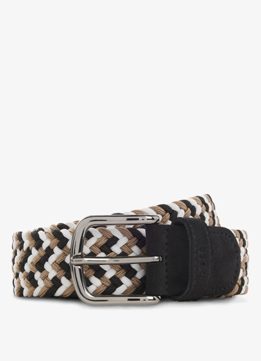 BOSS Riem van leer met gevlochten detail