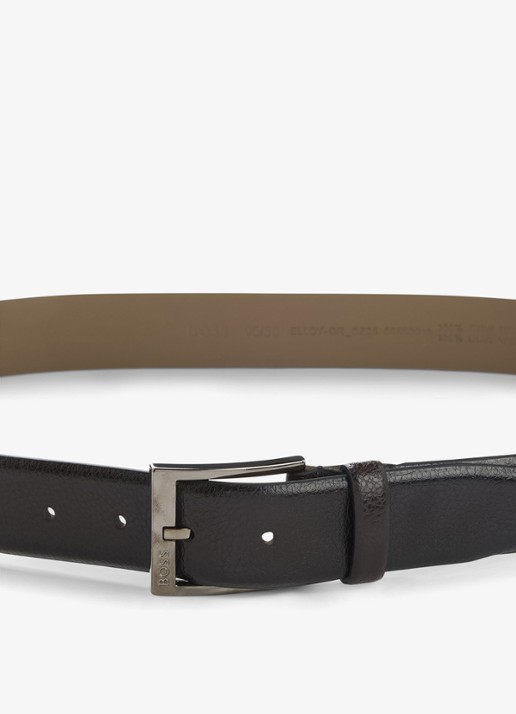 BOSS Riem van leer - detail 4 donkerbruin