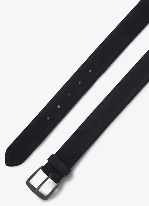 BOSS Riem van suède - detail blauw
