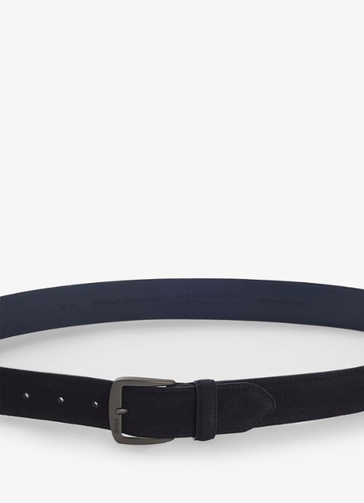 BOSS Riem van suède - detail 2 blauw