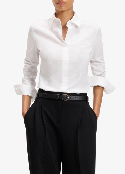 BOSS Scarlet riem van leer - detail 3 zwart