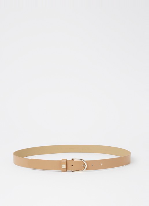 BOSS Scarlet riem van leer - voorkant camel
