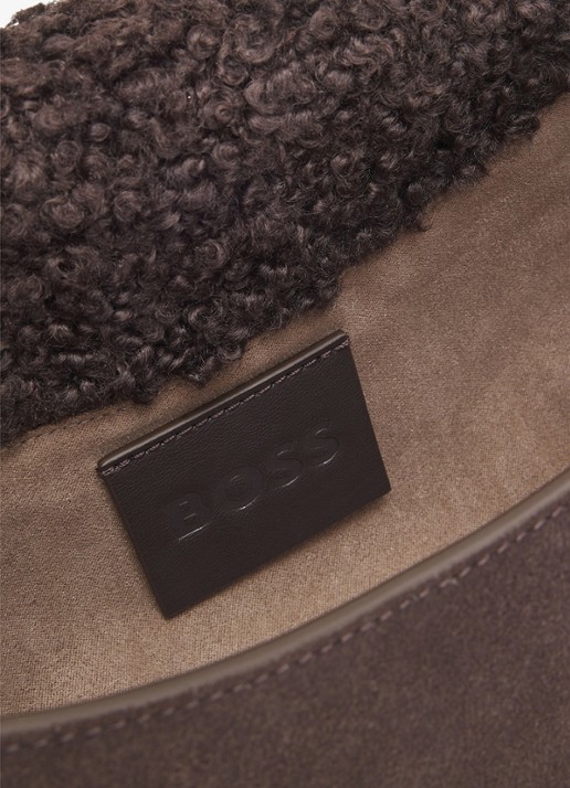 BOSS Schoudertas met logo - detail 2 dark brown-208 / bruin