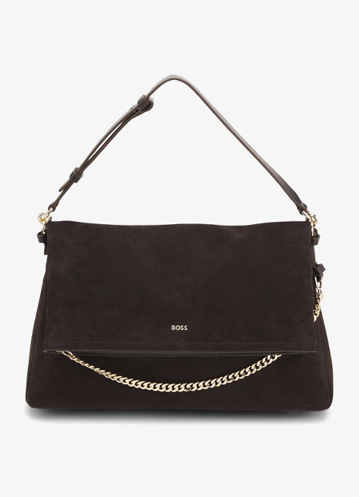 BOSS Schoudertas met logo - voorkant 4 dark brown-207 / bruin