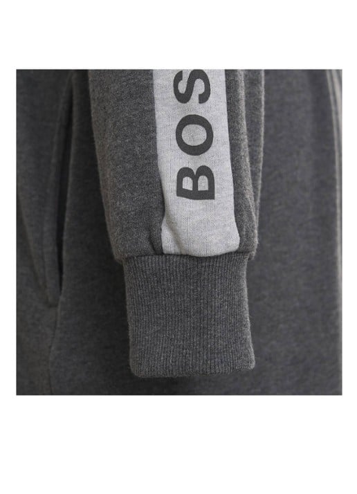 BOSS Sen badjas in katoenblend - 375g/m² - achterkant 3 antraciet