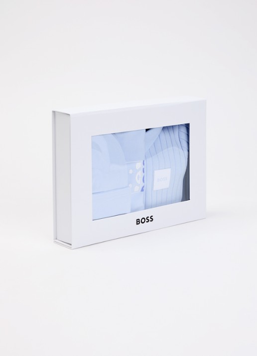 BOSS Set van babypak met muts en slab in giftbox 3-delig - detail 3 lichtblauw