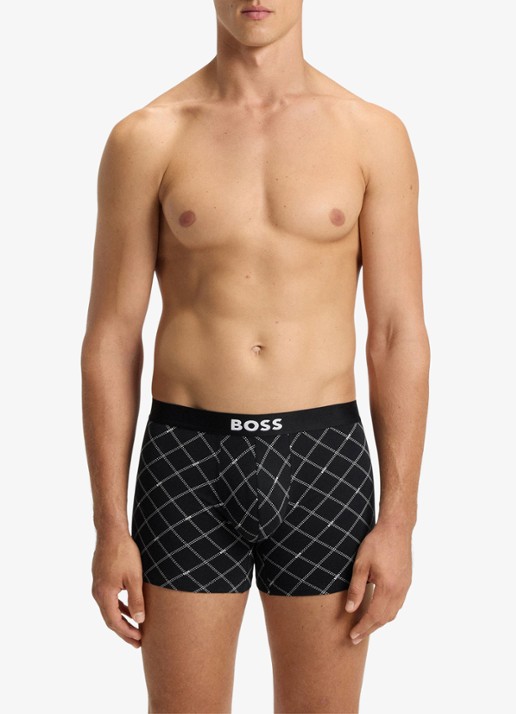 BOSS Set van drie boxershorts van stretchkatoen - voorkant 2 black-002 / zwart