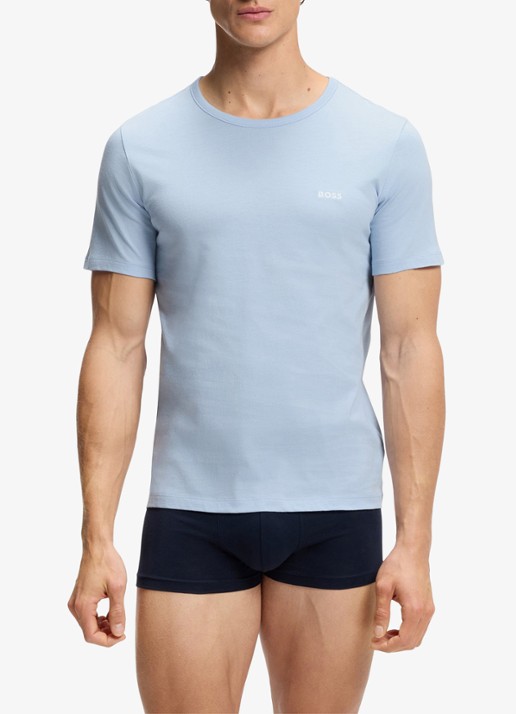 BOSS Set van drie katoenen T-shirts met logostiksel - voorkant 3 rood
