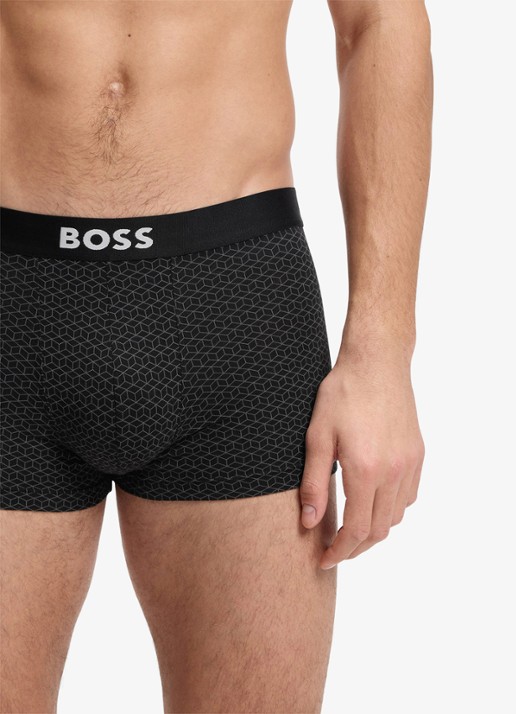BOSS Set van drie korte boxers met logo’s van stretchkatoen - detail 2 open grey-070 / grijs