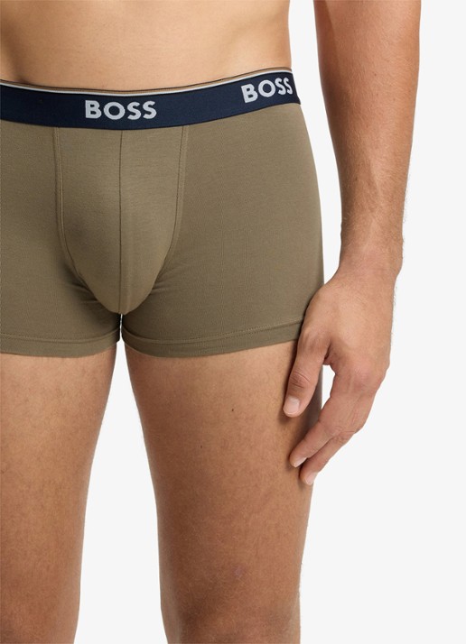 BOSS Set van drie korte boxershorts met logotailleband van stretchkatoen