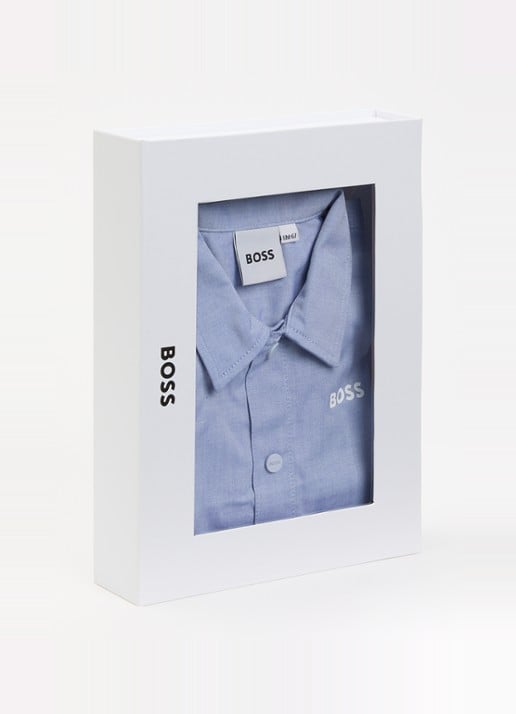 BOSS Set van overhemd met korte broek in giftbox 2-delig - detail 3 blauwgrijs