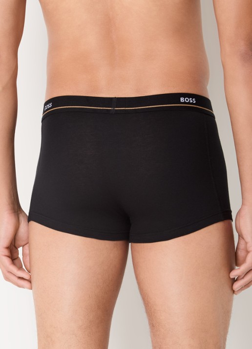 BOSS Set van vijf korte boxershorts met logotailleband van stretchkatoen - achterkant 4 donkerblauw