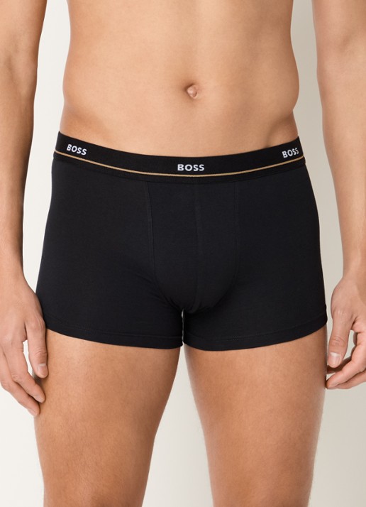 BOSS Set van vijf korte boxershorts met logotailleband van stretchkatoen - detail 2 zwart