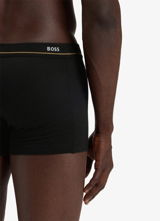 BOSS Set van vijf korte boxershorts met logotailleband van stretchkatoen - detail 4 grijs