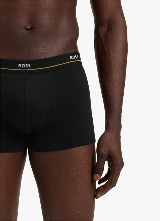 BOSS Set van vijf korte boxershorts met logotailleband van stretchkatoen - detail 5 grijs