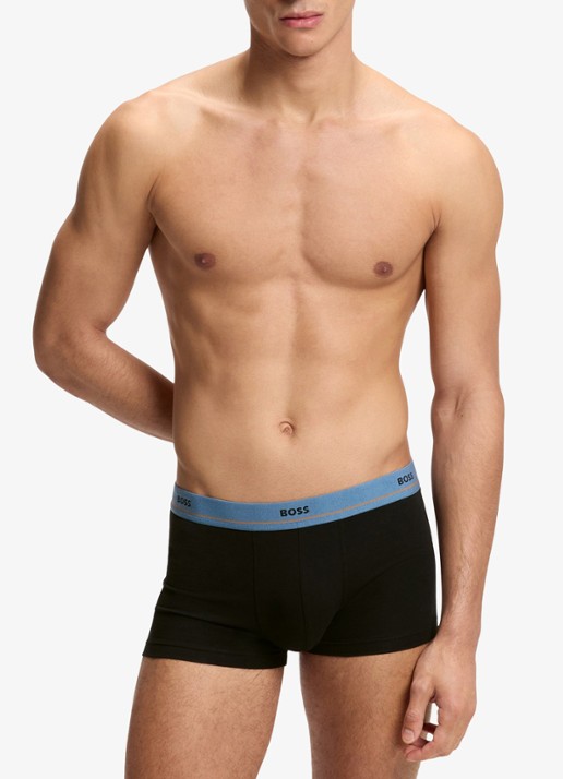 BOSS Set van vijf korte boxershorts met logotailleband van stretchkatoen