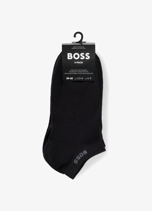 BOSS Set van vijf paar enkelsokken met logodetails - achterkant 4 zwart