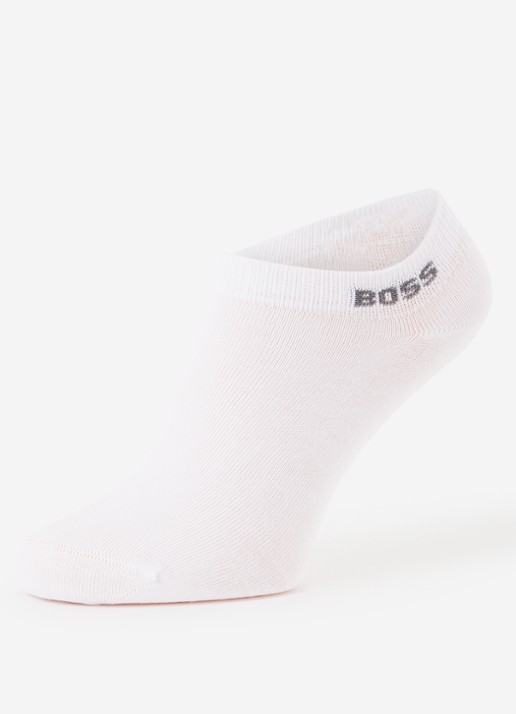 BOSS Set van vijf paar enkelsokken met logodetails - detail gebroken wit
