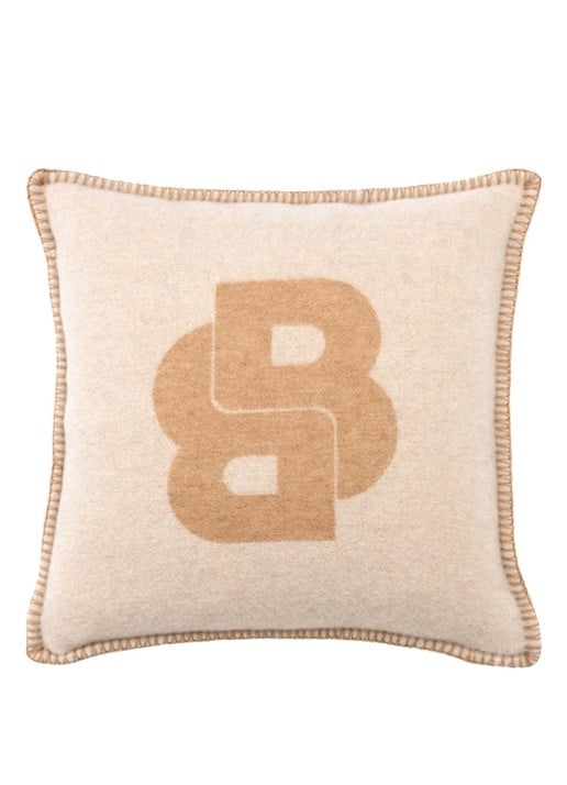 BOSS Signature sierkussenhoes in wolblend 45 x 45 cm