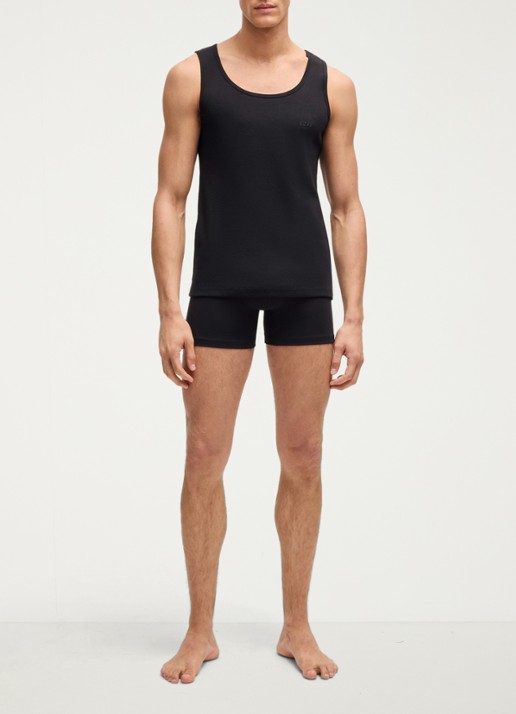 BOSS Singlet met logo in 3-pack   - voorkant 2 zwart