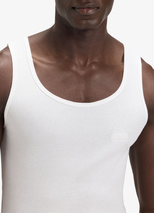 BOSS Singlet met logo in 3-pack   - detail 2 wit