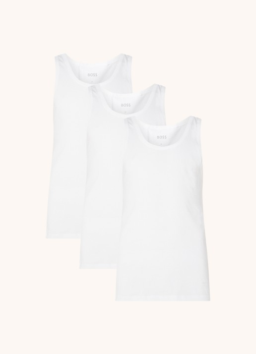 BOSS Singlet van katoen in 3-pack - voorkant 3 wit