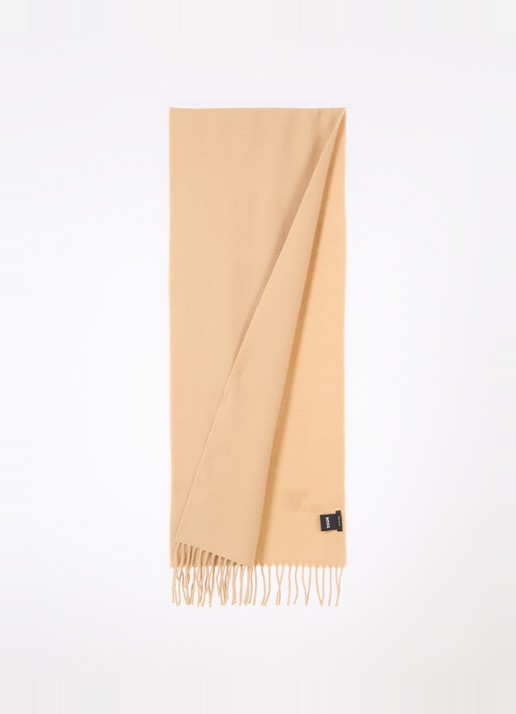 BOSS Sjaal van wol 165 x 30 cm - detail camel