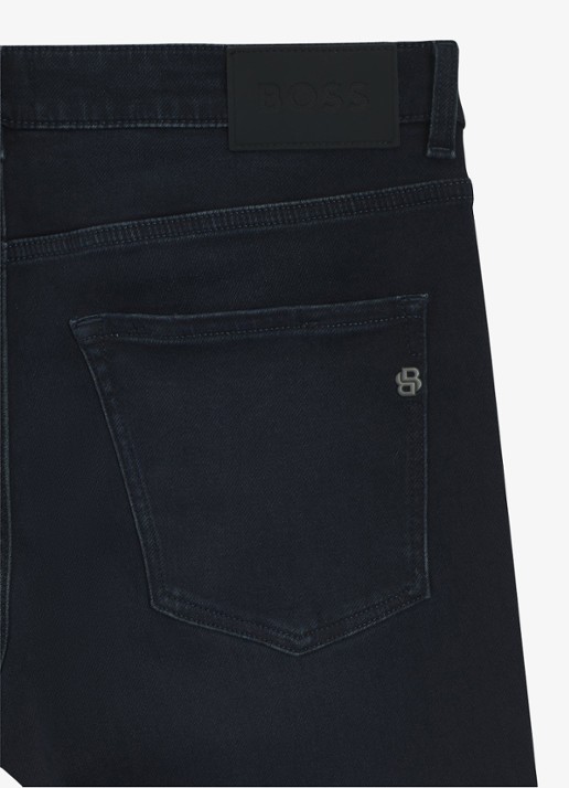 BOSS Skinny jeans met donkere wassing - detail 2 navy-411 / blauw
