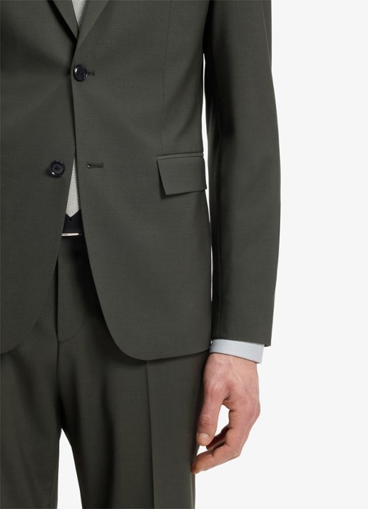 BOSS Slim fit 2-delig pak in wolblend - detail 4 donkergroen