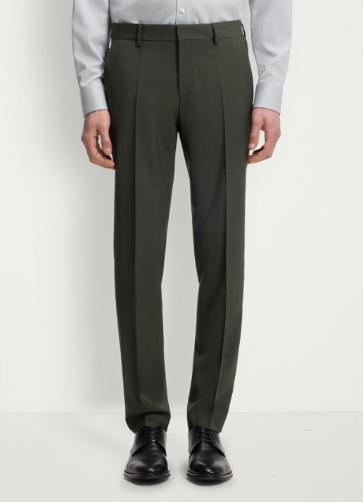 BOSS Slim fit 2-delig pak in wolblend - detail 6 donkergroen