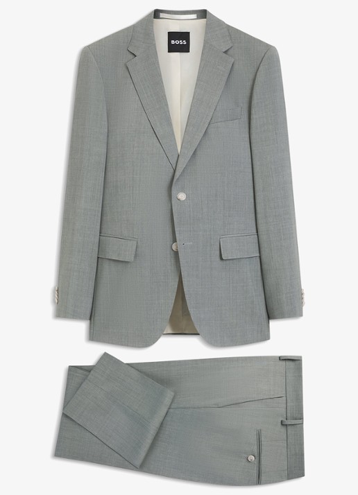 BOSS Slim fit 2-delig pak van wol - voorkant 2 dark beige-254 / beige