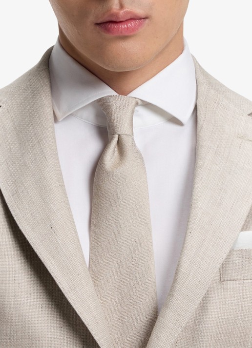 BOSS Slim-fit blazer in linnenblend met opgestikte zakken - detail 3 grijs