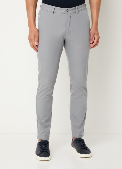 BOSS Slim-fit broek van een katoenmix met stretch - detail 4 open grey-070 / grijs