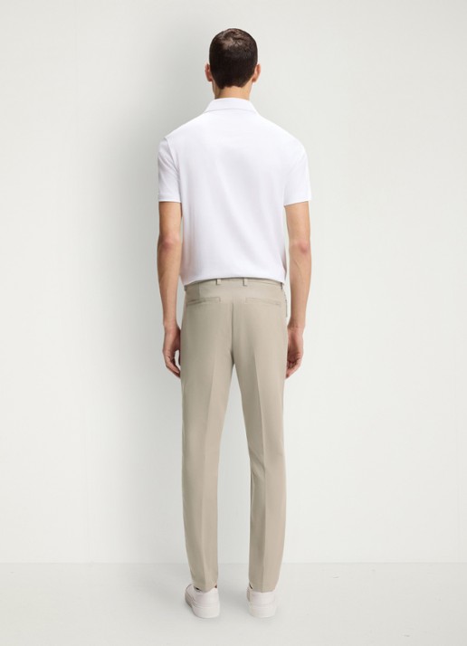BOSS Slim-fit broek van een katoenmix met stretch - achterkant 5 open beige-294 / beige
