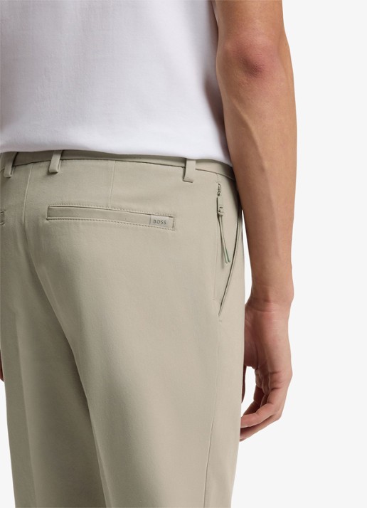 BOSS Slim-fit broek van een katoenmix met stretch - detail 2 open beige-294 / beige