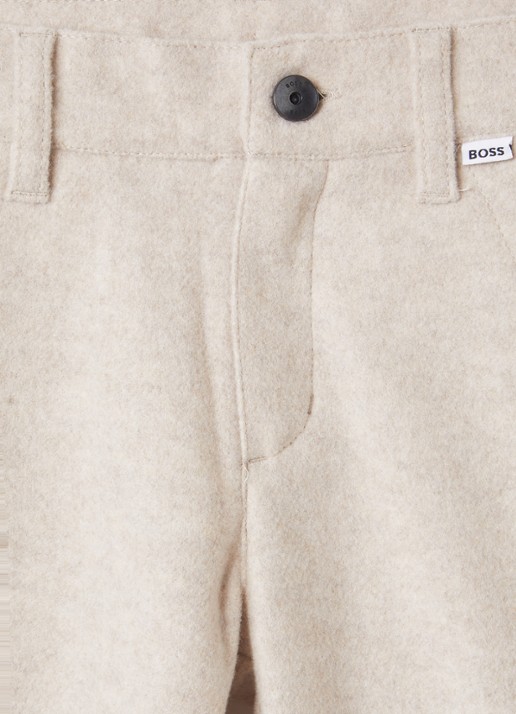 BOSS Slim fit broek van flanel - detail 3 beige