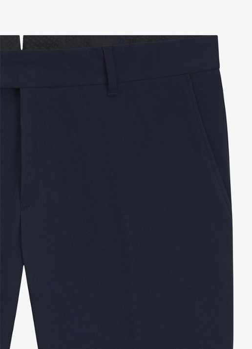 BOSS Slim-fit broek van wasbaar stretchkatoen - detail 4 donkerblauw