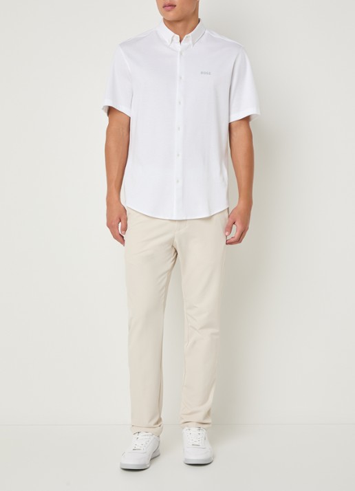 BOSS Slim-fit broek van waterafstotend stretchmateriaal - voorkant 2 open white-131 / wit