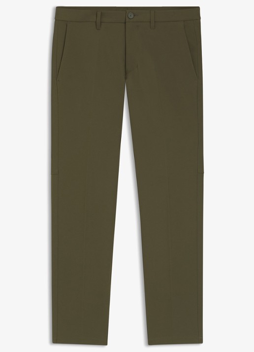 BOSS Slim-fit broek van waterafstotend stretchmateriaal - voorkant 4 open green-347 / groen