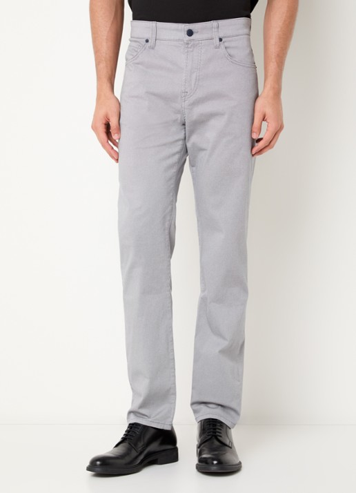 BOSS Slim fit chino met microdessin - detail lichtgrijs