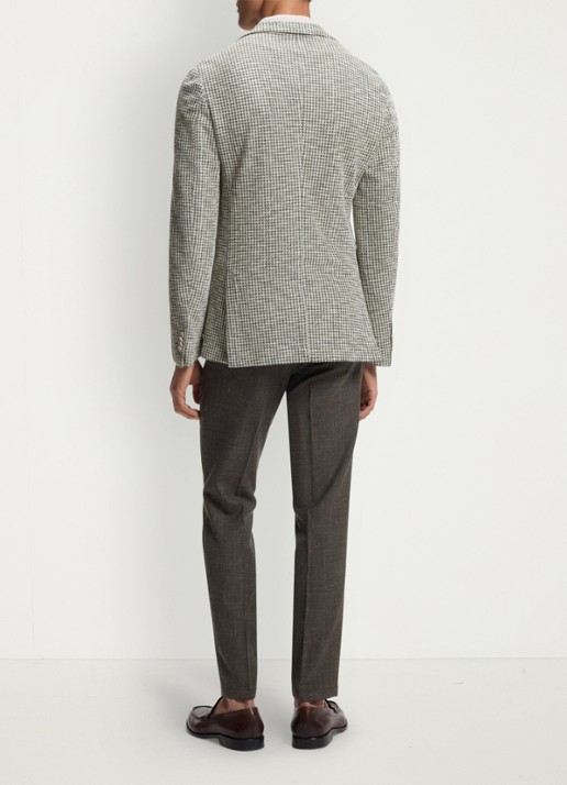BOSS Slim fit colbert in katoenblend - achterkant 3 lichtgroen