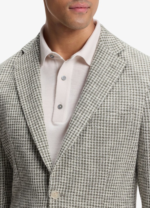 BOSS Slim fit colbert in katoenblend - detail lichtgroen