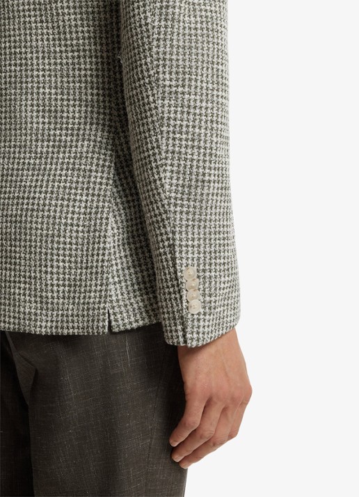 BOSS Slim fit colbert in katoenblend - detail 2 lichtgroen