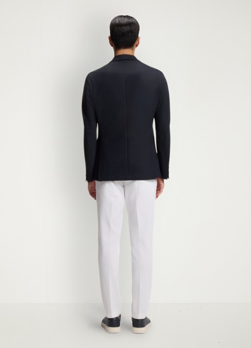 BOSS Slim fit colbert in wolblend - achterkant blauw