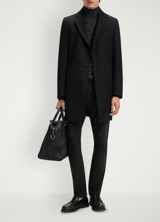 BOSS Slim-fit Delaware-broek van katoenen gabardine met stretch - voorkant 3 zwart