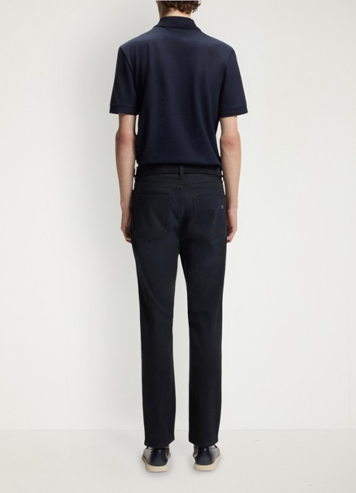 BOSS Slim fit jeans met steekzakken - achterkant 4 donkerblauw