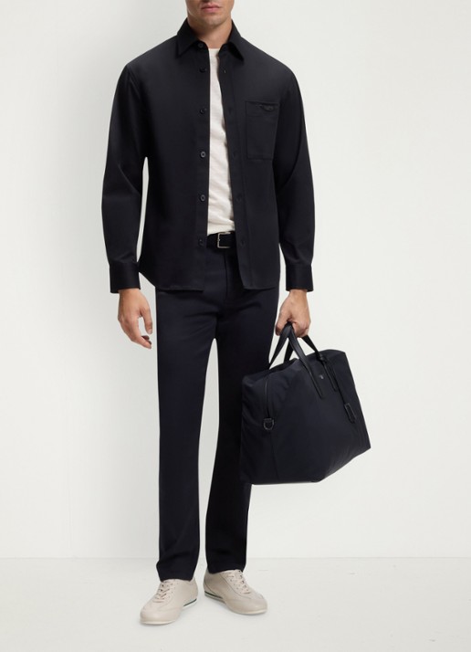 BOSS Slim fit jeans met steekzakken - voorkant zwart